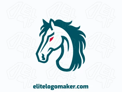 An abstract logo featuring a dynamic horse, seamlessly blending blue and red colors to represent strength and creativity.