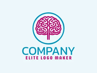 Multiple lines logo in the shape of a human brain with creative design.