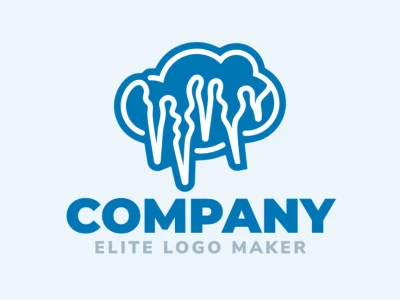 Stylized logo with the shape of a cloud combined with icicles with blue and white colors.