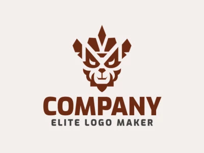 Professional logo composed of stylized shapes forming a jackal with symmetry design, the color used was brown.