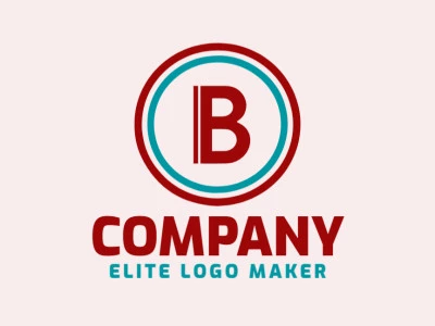 A circular logo featuring the letter 'B', creatively designed with a blend of blue and dark red hues.