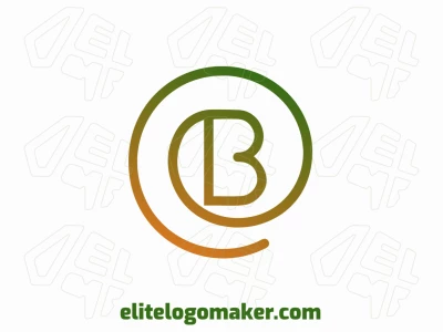 A good, different, and sophisticated initial letter logo featuring the letter 'B' in a captivating blend of green and orange.