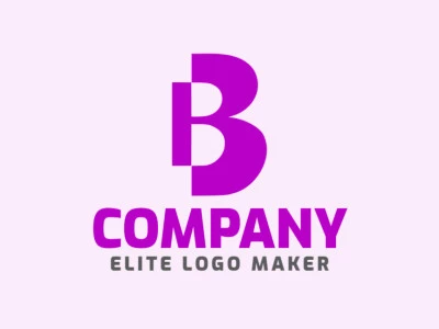 A simple logo composed of abstract shapes forming a letter B with the color purple.