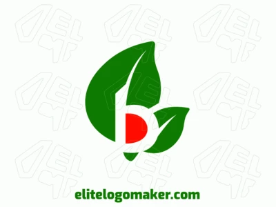 A clever logo utilizing negative space to integrate the letter 'B' with leaves, symbolizing growth and harmony in vibrant green and orange tones.