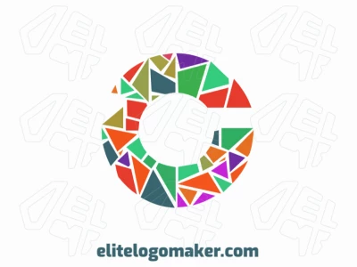 Crafting a vibrant mosaic-style logo featuring the letter "C", blending colors for a bold and dynamic brand statement.