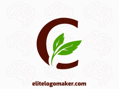 A minimalist logo with the letter "C" combined with a tree leaf, offering a natural representation in green and brown tones for a clean, modern design.