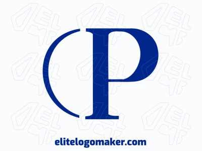 A dynamic and editable logo design featuring the initial letters 'C' and 'P', crafted with sleek, modern lines to create a bold and recognizable shape.
