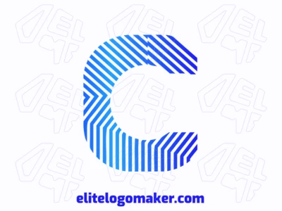 A cool and editable logo featuring the letter 'C' in blue color, designed in an initial letter style with a sleek and modern touch.