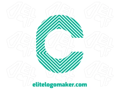 Letter "C" with a striped design using several lines, creating an original and dynamic visual identity with a modern touch.