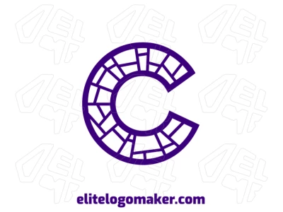 A beautiful logo template featuring the letter "C" with a spiderweb tile effect, offering a unique and creative initial letter style.