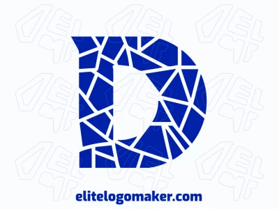 The letter 'D' forms a creative mosaic design, perfectly blending shades of blue, ideal for a dynamic and modern identity.