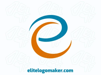 A dynamic minimalist logo featuring the letter 'E' composed of two abstract shapes, designed in blue and orange for a bold and modern visual identity.