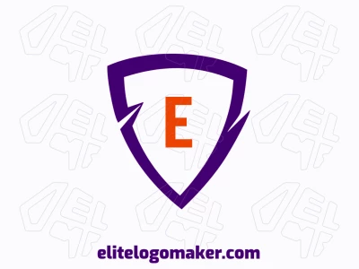 An abstract logo featuring the letter 'E' protected by a shield, creating a distinguished design that conveys strength and professionalism for business branding.