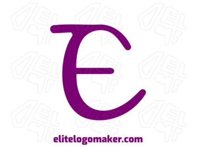 The Letter 'e' with a simple style and purple color, designed in a minimalist style, is an editable logo perfect for customization.