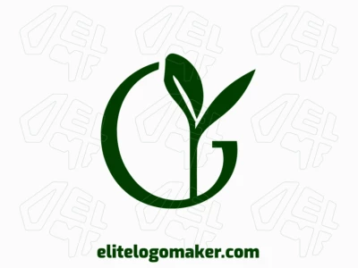 A beautiful abstract logo featuring the letter 'G' seamlessly combined with a green plant, showcasing a creative and modern concept.