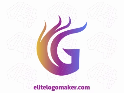 A creative logo featuring a graceful letter 'G' engulfed in dynamic flames, symbolizing power and elegance.