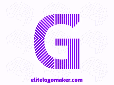 Customizable and prominent logo featuring a striped letter 'G' in purple, designed with a bold and dynamic striped style.