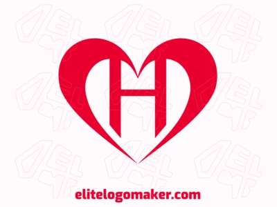 An ideal minimalist logo featuring the letter "H" combined with a heart, designed for business purposes with a clean and professional appearance.