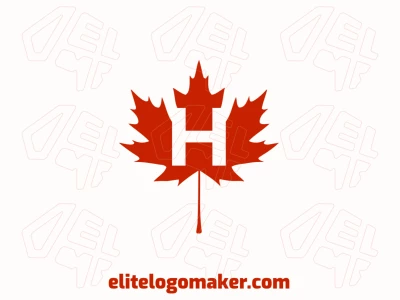 An initial letter logo featuring the letter "H" intertwined with a leaf, combining nature and elegance in a harmonious design.