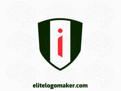 A simple logo features the letter 'I' inside a shield, offering a customizable design with clean lines and straightforward shapes for versatile use.