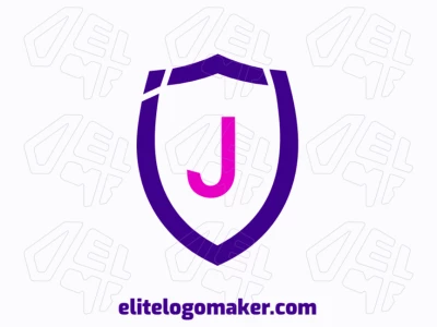 A creative logo featuring the letter 'J' inside a shield, designed in an emblem style with customizable elements for a bold, unique look.