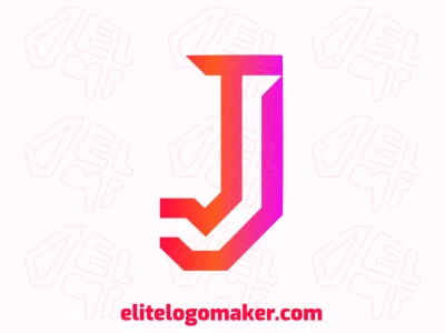 This quick logo maker features a minimalist design with a letter "J" in a gradient shape, providing a cheap yet modern aesthetic for your brand.