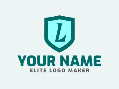 A minimalist company logo template featuring the letter 'L' combined with a shield, designed with clean lines for a sleek and modern appearance.