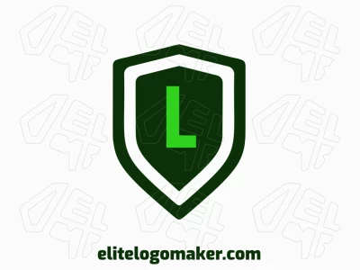 Attractive emblem logo featuring the letter 'L' inside a green shield, combining bold shapes and colors for a striking visual identity.