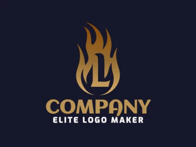 An original and attractive logo template featuring a letter 'L' engulfed in flames, perfect for a striking identity.