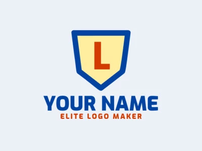 An emblem logo combining the letter 'L' with a shield, this editable design merges protection with bold typography for a powerful visual identity.