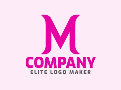 A minimalist 'M' logo design radiating elegance and charm with a soft pink hue.