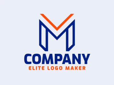 A sleek and minimalist logo featuring the letter 'M', designed with a harmonious blend of orange and dark blue.