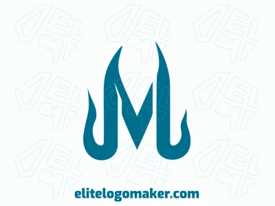 An abstract logo design of the letter 'M', luxurious and customizable, in shades of blue, emphasizing quality.