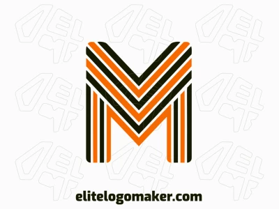 An attractive initial letter logo featuring the letter "M" in a bold orange and black color scheme, designed to capture attention and stand out.