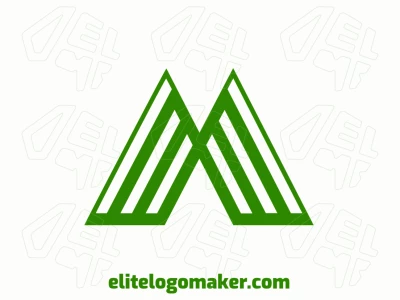 An editable abstract logo template featuring the letter 'M', designed with dynamic forms to create a versatile and modern visual identity.