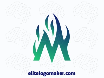 A flashy initial letter logo featuring the letter 'M' engulfed in flames, perfect for a dynamic and memorable business identity.