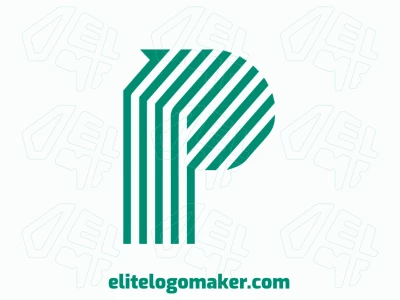 Design an eye-catching logo with the shape of letter "P" in a striped style, embodying a fresh idea.
