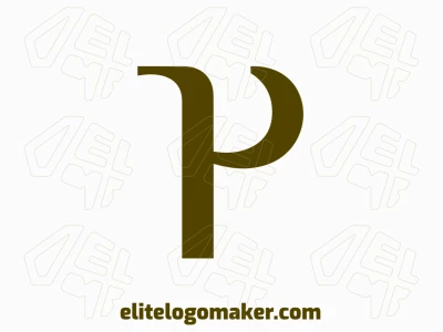 Minimalist logo design featuring the letter 'P' in brown, conveying a professional business image with clean lines and modern simplicity.