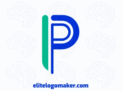 An inspiring minimalist logo features the letter 'P', designed with clean lines and simple shapes, making it an editable and versatile design.