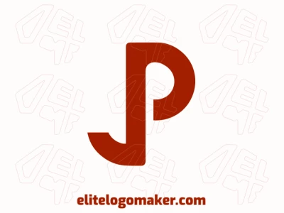 A dynamic and editable logo featuring the letter 'P' in brown, designed with bold lines in an initial letter style for a strong, modern look.