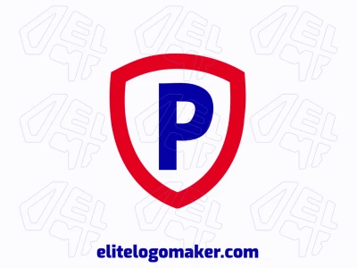 A creative logo featuring the letter 'P' inside a shield, crafted as a noticeable and customizable emblem suitable for diverse branding needs.
