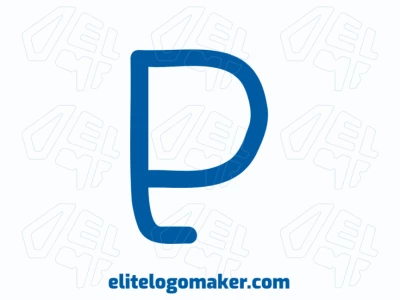 An attractive initial letter logo featuring a minimalist blue letter 'P', designed with clean lines and elegant simplicity for a modern brand identity.