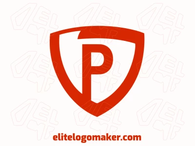 Simple logo design featuring the letter 'P' within a red shield, an excellent choice for a bold and strong brand identity.