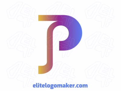 A logo template featuring the letter 'P' in a gradient initial letter style, designed for a company looking for an affordable yet impactful identity.