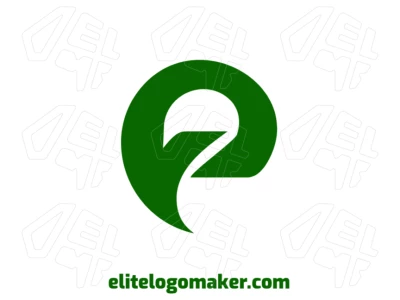 A cheap initial letter logo featuring the letter 'P' in green color, designed with simple lines and clean shapes for a cost-effective and modern brand identity.