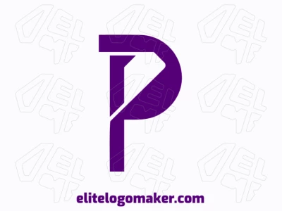 An editable letter 'P' with simple details, featuring an initial letter style for a clean and modern look.