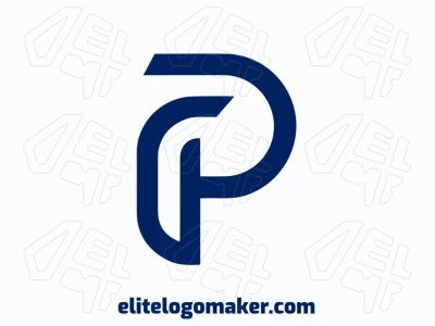 An interesting minimalist logo design featuring the letter 'P' with thick lines, offering a clean and editable structure for flexible branding.