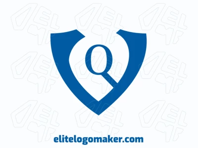 A minimalist logo featuring the letter "Q" combined with a shield, offering a cool and modern design with clean lines and a strong visual impact.