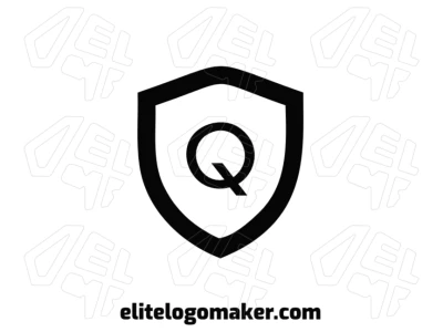 A logo template featuring the letter "Q" inside a shield with a simple design, offering a strong and clean initial letter style.