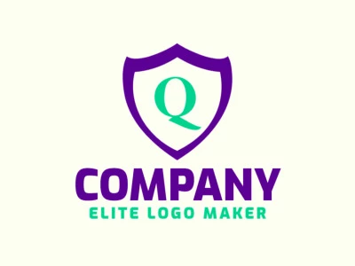 An emblem logo design featuring the fusion of letter "Q" and a shield, a noticeable illustration for branding.